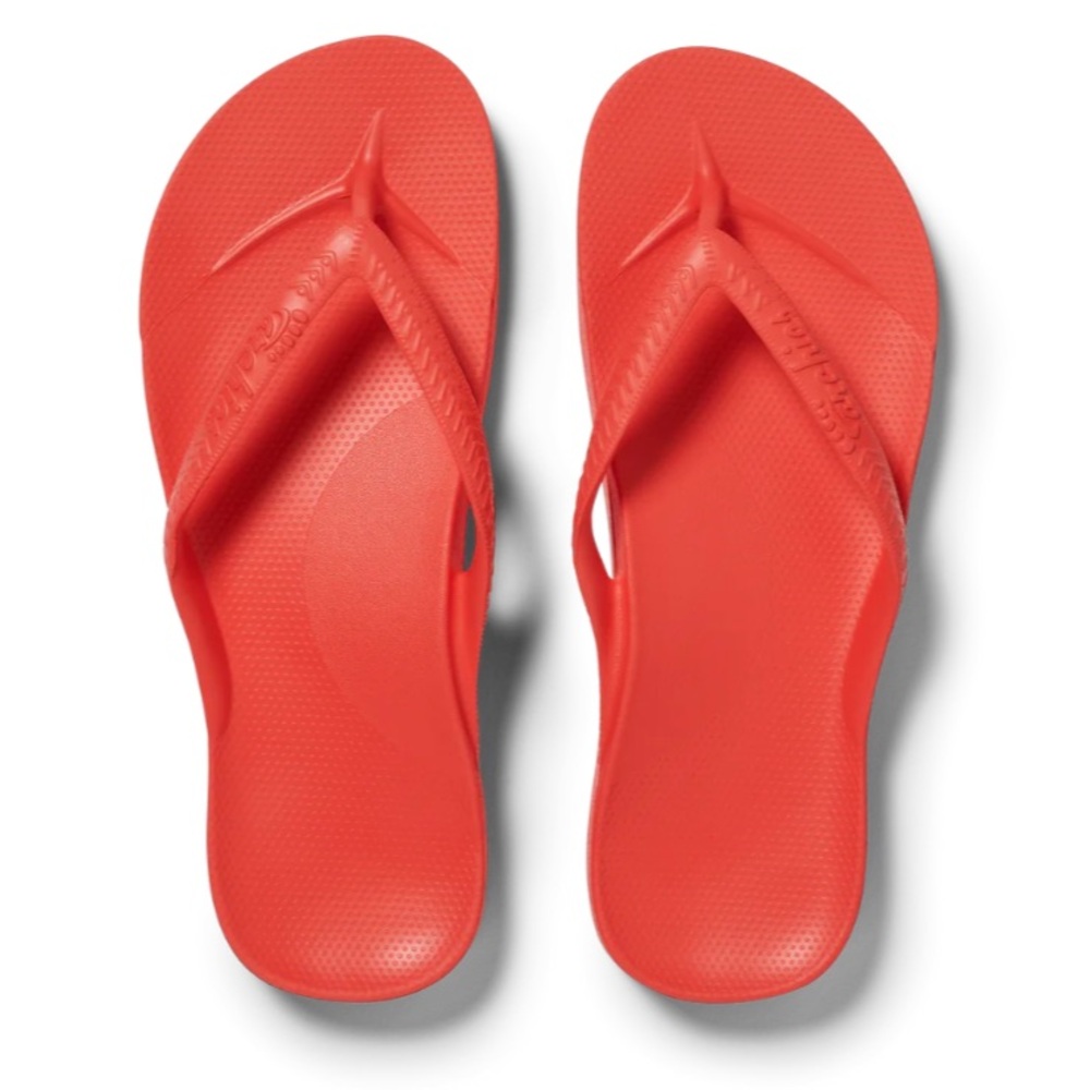 Women's Archies Strawberry pink/deep coral flip flops